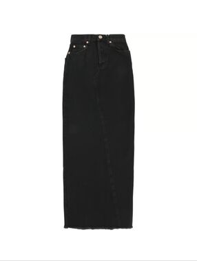 RAEY Womens Organic Denim Maxi Pencil Skirt Sz 10 in Black